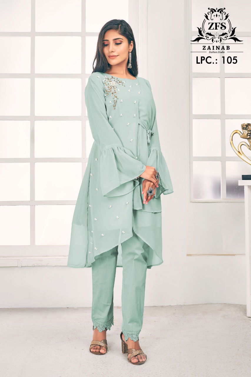 Zainab Fashion Studio Ipc 105 Georgette Party Wear Latest Top With Bottom